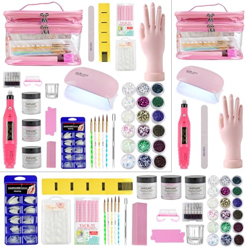 Acrylic Nail Kit for Beginners with Everything in Portable Cosmetic Bag