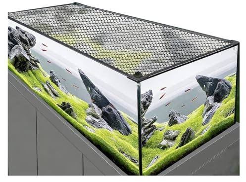 Générique Couvercle D'Aquarium Couverture Anti-Saut DIY Magnétique,Couvercle De Terrarium en Filet sur Mesure, Couverture Anti-Saut D'Aquarium Découpable Aérée Et Transparente(90x50CM/35.43x19.69in)