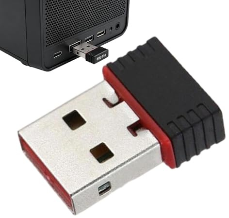 USB WLAN Adapter PC - 2,4GHz 150Mbit/s Wireless Dongle | USB Netzwerk Adapter IEEE 802.11n | Mini Internet Empfänger für Laptop Computer Zuhause Büro Reisen Plug & Play ABS