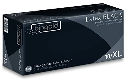 Einmalhandschuhe Latex BLACK puderfrei, Größe XL, 10x100-er Pack