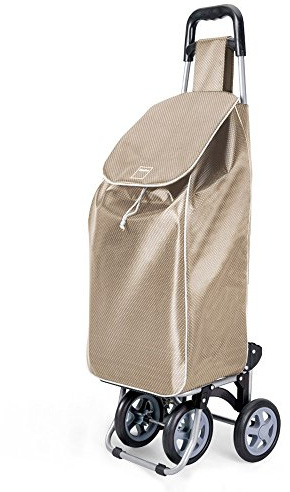Metaltex TRILLIUM - Carro de Compra con 4 ruedas, color Dorado, 50 Litros