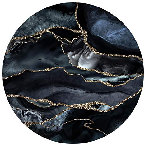 Runde Tapete selbstklebend - Schwarz mit Glitzer Gold 150x150cm