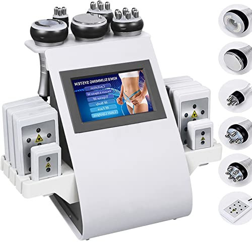 Babiloon Body Machine, 6 in 1 Cavitation Machine Professional Skin Lift Radio Frequency Massager Multipolar Vacuum Reduction Device for Arm Waist Thigh Hip Leg, 40K Cavitation Machine