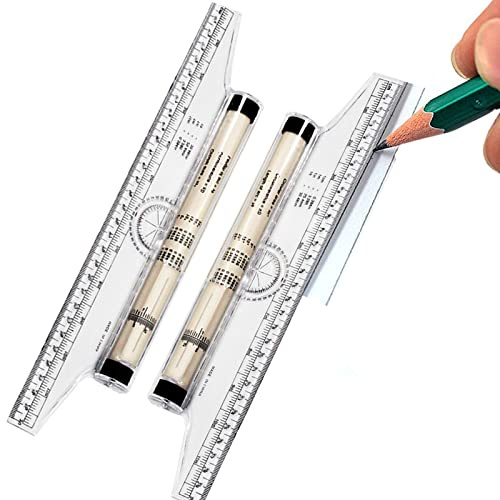 2 Pièces Règle Parallèle Roulante 30cm,Règle de Rouleau à usages multiples,Règle Parallèle Roulant Plastique, pour mesure Dessin Conception