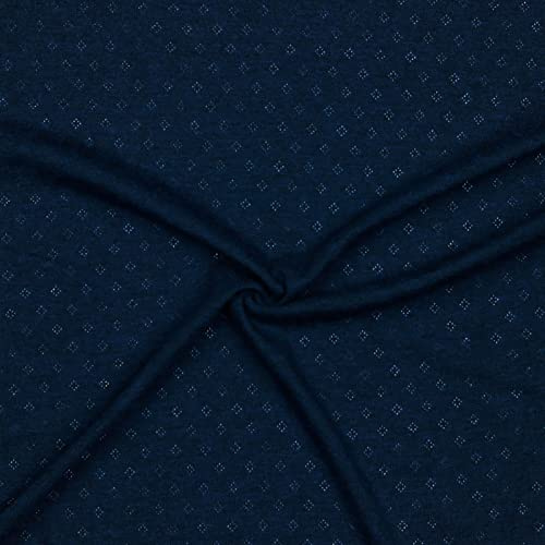 0,5m Pointoille-Stoff Feinstrick-Jersey Baumwollstoff Oeko-Tex Feinstrick Ajour Lochmuster
