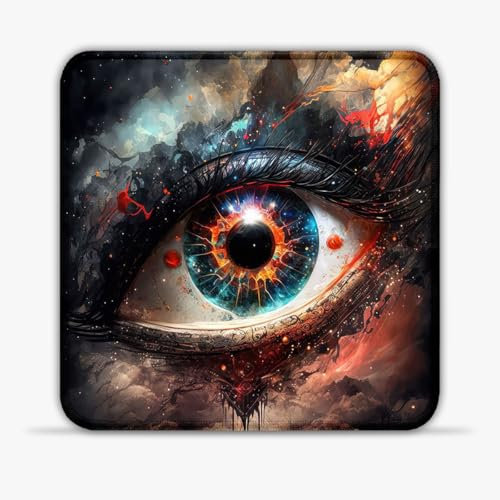 LJSPTU Gaming Mouse Pad Interstellar Eye Portable (8-inch SU Cloth Mouse Pad Stitched Edges Non-Slip Base 360° Smooth Tracking for Esports, Compact for Travel Gaming Setup