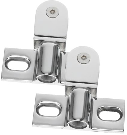 DIYEAH Bisagras Pivotantes Para Puerta De Ducha De Cristal De Acero Inoxidable, Soporte Reforzado De Vidrio, Abrazadera Doble De Suelo y Techo, 2 Unidades, Accesorios Para Mampara De Baño