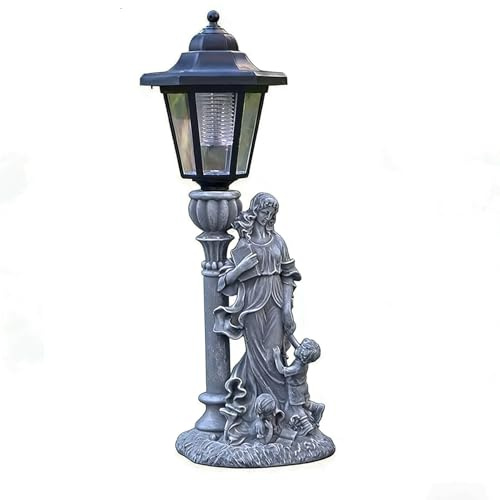 Moaobooh Figure solari di animali da giardino con lanterna solare, lampada solare, statue da giardino, decorazione da giardino, balcone, cortile, prato (M)