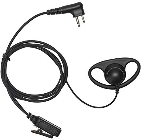 Yolipar PR400 Earpiece Compatible with Motorola Radio CLS1410 CLS1110 CP200 GP300 GP2000 Walkie Talkie with PTT Mic 2 Pin Headset Single-Wire Surveillance Kit (D-Shaped)