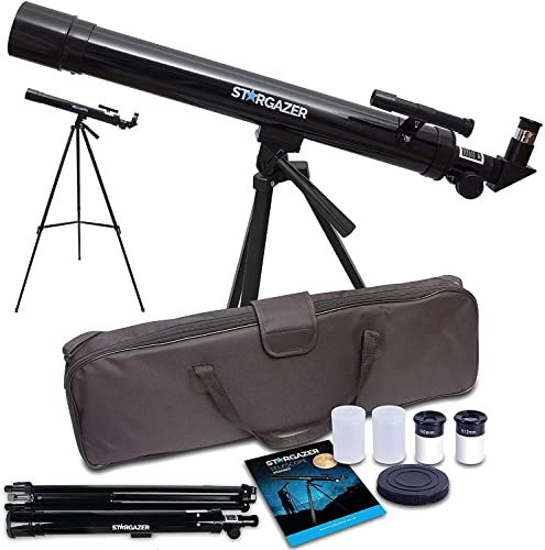 Stargazer Telescope for Kids And Beginners, Portable Refractor Astronomy Telescope 50mm Aperture 400mm Focal Length with Eyepieces, Adjustable Tripod, Carry Bag, Astronomy Set for Moon & Planets