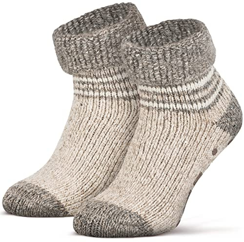 Piarini Calzini antiscivolo ABS – 1 paio – Calzini in lana – Calzini invernali – Calzini norvegesi con spugna interna – Donna Uomo, 43/46 EU