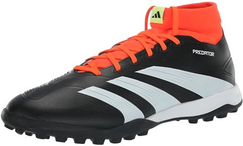 adidas Unisex Predator 24 League Turf Sneaker, Black/White/Solar Red, 9.5 UK