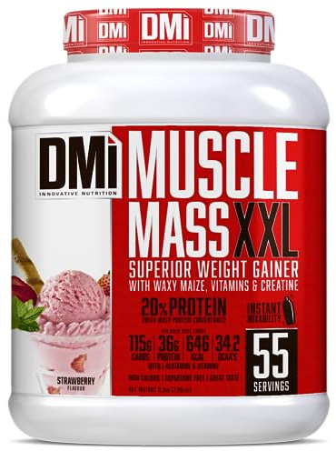 MUSCLE MASS XXL - SUPERIOR WEIGHT GAINER (Strawberry, 3,3 kg (7,26 libbre))