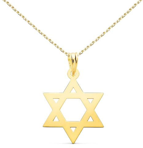 L'Atelier d'Azur Collier - Pendentif Etoile de David Or 18 Carats 750/000 Jaune - Chaine Dorée