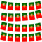 10m Guirlande de Drapeau Portugal avec 30 Double Face Drapeaux Mat Polyester, Personnalisable,pour Oktoberfest Compétitions Européennes de Football,Décoratifs d'extérieur Portugal