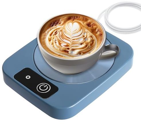 Coffee Mug Warmer, Cup Warmer 55℃ USB Electric Coffee Warmer with Aluminum Metal Panel USB Mug Warmer for Coffee, Milk, Tea, Cocoa Blue
