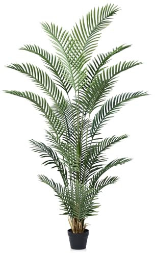 VeriNatural Artificial Plants Indoor Large Tree - 180cm UV-Resistant Tall Faux Areca Tropical Palm in Pot - Fake Plastic Plants Perfect for Outdoor Home Office Balcony Garden Decor (1Pack), VN125