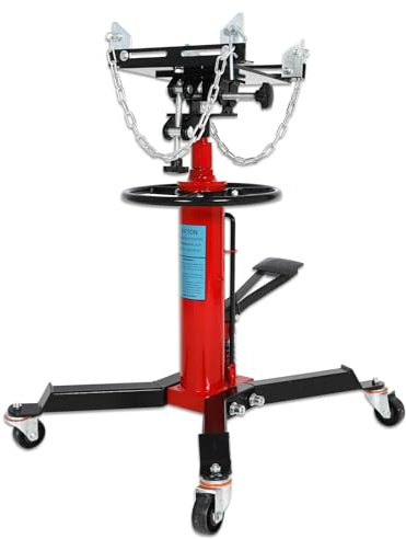 1800 lbs Transmission Jack with 360° Swivel Wheels and Foot Pedal, 0.8 Ton Capacity Hydraulic Telescopic Transmission Jack 34 - 38 Adjustable Height