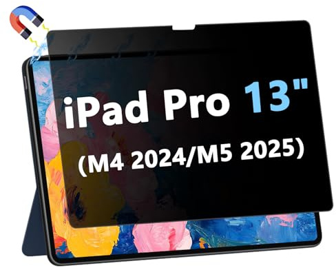 Magnetic Privacy Screen Protector for iPad Pro 13 inch 2024 (M4), Anti-Glare & Blue Light Filter, Removable Privacy Film for iPad Pro 13” M4, Easy Magnetic Attachment