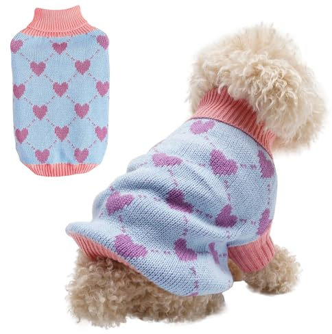 Suéter de Punto de Cuello Alto para Perros, S-uéter para Mascotas, Jersey para P-erro, Su-éter de Punto para Pe-rros, Suéter de Invierno para Perr-os, para Perro-s Pequeños, Medianos, Gatos