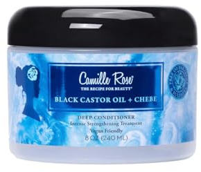 Camelle Rose Black Castor Oil + Chebe Deep Conditioner, 240 ml, Intensive Strengthening Treatment, Vegan Friendly