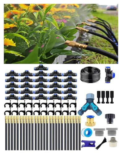 Drip Irrigation System,Automatic Garden Watering System,360° Adjustable Spray Sprinkler Kit, Easy Installation No Tools, Fine Mist Watering forGarden,Patio,Potted Plants,Courtyard Watering System