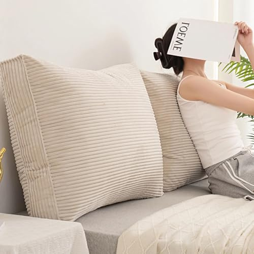 NEPHRA Respaldo Cama y Sofá, Cojín de Lectura para Cama, Cojines Grandes con Cubierta Renovable, Extra Grueso, Antideslizante, Algodón PP, para Relajarse y Leer(White,90x55x18 cm 1pc)