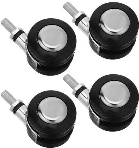 DEARMAMY Lot de 4 Roulettes Pivotantes Universelles 15 Pouces à Filetage M8 pour Chaise de Bureau Roulettes de Rechange Solide pour Sols Durs et Moquettes Mobilité Silencieuse et