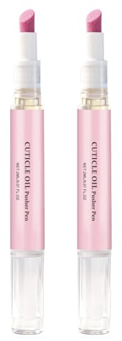 Ceramic Cuticle Pusher & Oil Pen, 2PC Gentle Cuticle Remover for Hangnails & Dry & Damaged Nails, Nail Care Pen for Repair & Nourish Nails