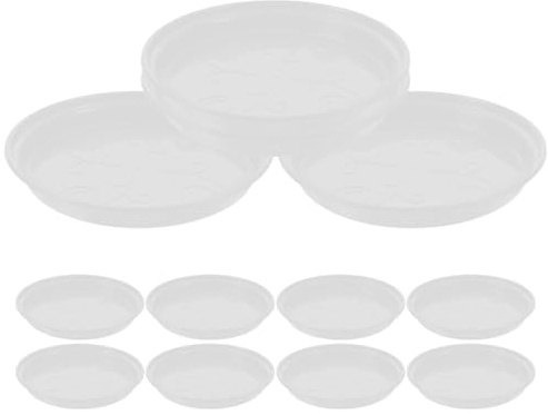 TOYANDONA 12 Piezas Bandeja para Macetas Redonda Gruesa Platos Reutilizables para Plantas y Bonsáis Bandejas de Plástico Resistentes para Drenaje y Protección de Superficies Interiores