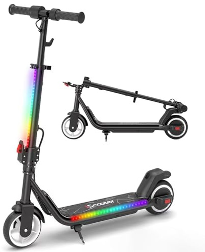 iScooter Trottinette électrique pour Enfants de 8 à 14 Ans, 250 W, avec Bluetooth et lumière, 7 Couleurs et 3 Modes, 3 Modes de Conduite 8/13/19 km/h, 60 Minutes de Temps de Conduite jusqu'à 15 km