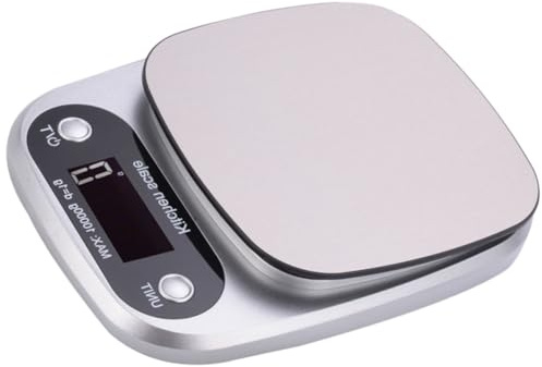 ibasenice Bilancia da Cucina Digitale in Abs e Acciaio Inossidabile Portatile 10kg/1g Funzione di Conteggio Accurato per Casa e Cucina