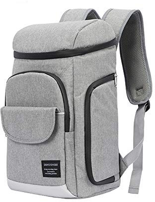 Kühler Rucksack Wasserdicht Leichter isolierter Rucksack Kühler Eisbeutel Versiegelter Reißverschluss Bier Rucksack für Picknicks, Camping, Wandern,Gray