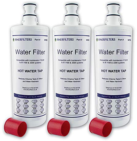 Finerfilters FF-40 vattenfilterpatron kompatibel med InSinkErator F-701R och F-201R hårt vattenfilter för att passa Neo tanksystem med A1 eller A3-huvud (3-pack)