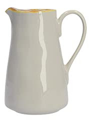 Thun Rose & Tulipani, Brocca Piccola di Colore Grigio Perla in Ceramica con Bordo Dorato, Linea Concerto, Capienza 600ml