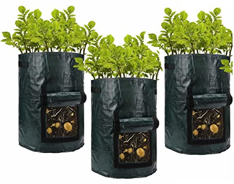 Optimal Products Plant Grow Bags Potato Fruit Vegetable Garden Planter Growing Bag 3-10 Gallons (3 Gallon / 11 L)