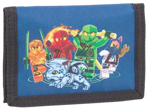 SKANDO BAGS LEGO Ninjago Portafoglio per bambini – Cool compagno di tutti i giorni con chiusura in velcro, scomparti per monete e banconote e design LEGO adatto ai bambini. Facile da mantenere,