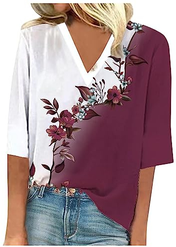 Tee Shirt Long Pull Femme Col Chemise Blazer à Manches 3/4 pour Femmes Top Dos Nue Summer Top Blouse Médecin Femme Chemise Blanche Femme Dentelle Top Rouge Femme Sexy Top Tete De Mort Femme