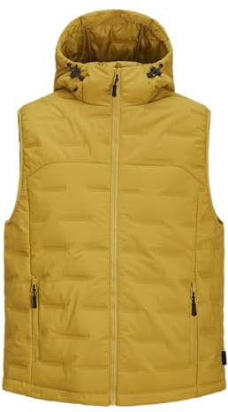 JACK & JONES Jcosonic-Cappuccio Scaldacollo Gilet, Palma d'oro, M Uomo