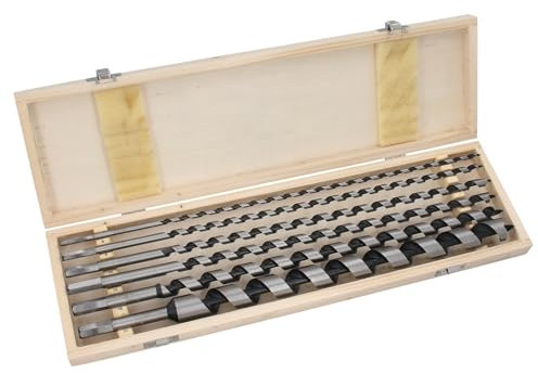 GEPCO 6tlg Set Holzbohrer Spiralbohrer Schlangenbohrer Durchmesser 6-25mm Länge 460 mm HEX Ø: 6-8-10-12-16-25 mm