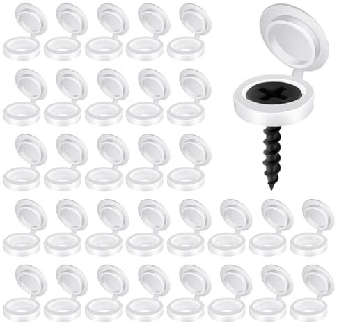 200 Stücke Abdeckkappen für Schrauben, Weiß Kunststoff-Schraubabdeckungen Snap Faltbare für Möbel Zierschrauben für M5-Schrauben