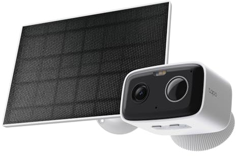 Tapo TP-Link C400 KIT Caméra extérieure à batterie avec base de panneau solaire, sans fil, 1080p, détection gratuite de personne/véhicule, stockage SD/Cloud, vision nocturne en couleur, pas de hub