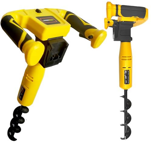 Tarière De Terrassement Sans Fil 350W, Tarière De Terrassement Électrique Sans Fil, Rotation Avant Et Arrière Par Simple Pression D'une Touche, Vitesse À Vide De 550 Tr/min, Poids De Seulement 2,8 Kg,