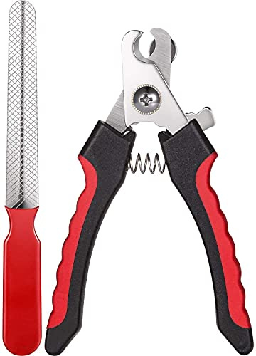 Pet Nail Clipper Animal Claws Scissor Cut Set Kit Dog Cat Nail Clippers Stainless Steel Claw Cutters for Dogs Cats Birds etc (Red)