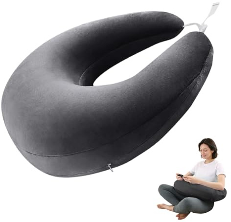 Tutamaz Cojín ergonómico Crealis, cojín de apoyo, cojín de ganchillo, cojín de apoyo, cojín de apoyo, cojín para juegos, ergonómico, ligero, portátil, alivia la tensión (gris oscuro)
