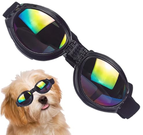 Occhiali da sole per cani, 11,9 cm, protezione UV, cinturino regolabile, Multicolore, Taglia unica