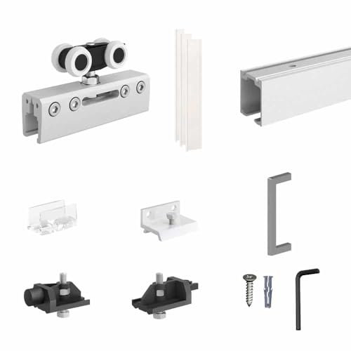 SLID'UP 190 Schiebetürbeschlag mit Schiene 200 cm, für 1 Glastür bis 100 kg