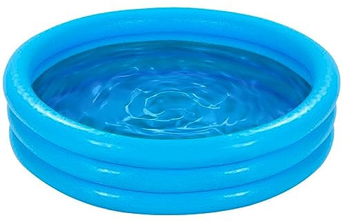 com-four® Planschbecken für Kinder, 3-Ring Kinderpool in blau mit Reparaturflicken, 114x25cm, ca. 132 Liter