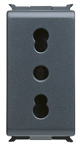 GEWISS 30203 PRESA BIVALENTE 2P+T 10/16A NERO PLAYBUS