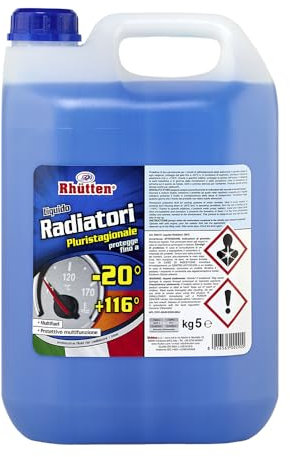 Liquido Radiatori -20°C, Liquido Permanente Tradizionale Blu a Base Glicolica, 5Kg